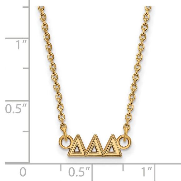14K Plated Silver Delta Delta Delta XS (Tiny) Greek Letters Necklace - Picture 2 of 4